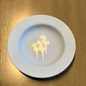 Blue Wedgewood plate with Seahorse Design